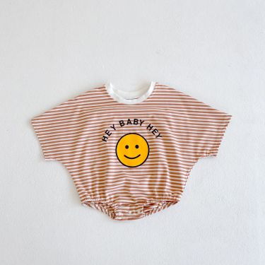 Stripe Smiley Sleeveless Romper - Cutton